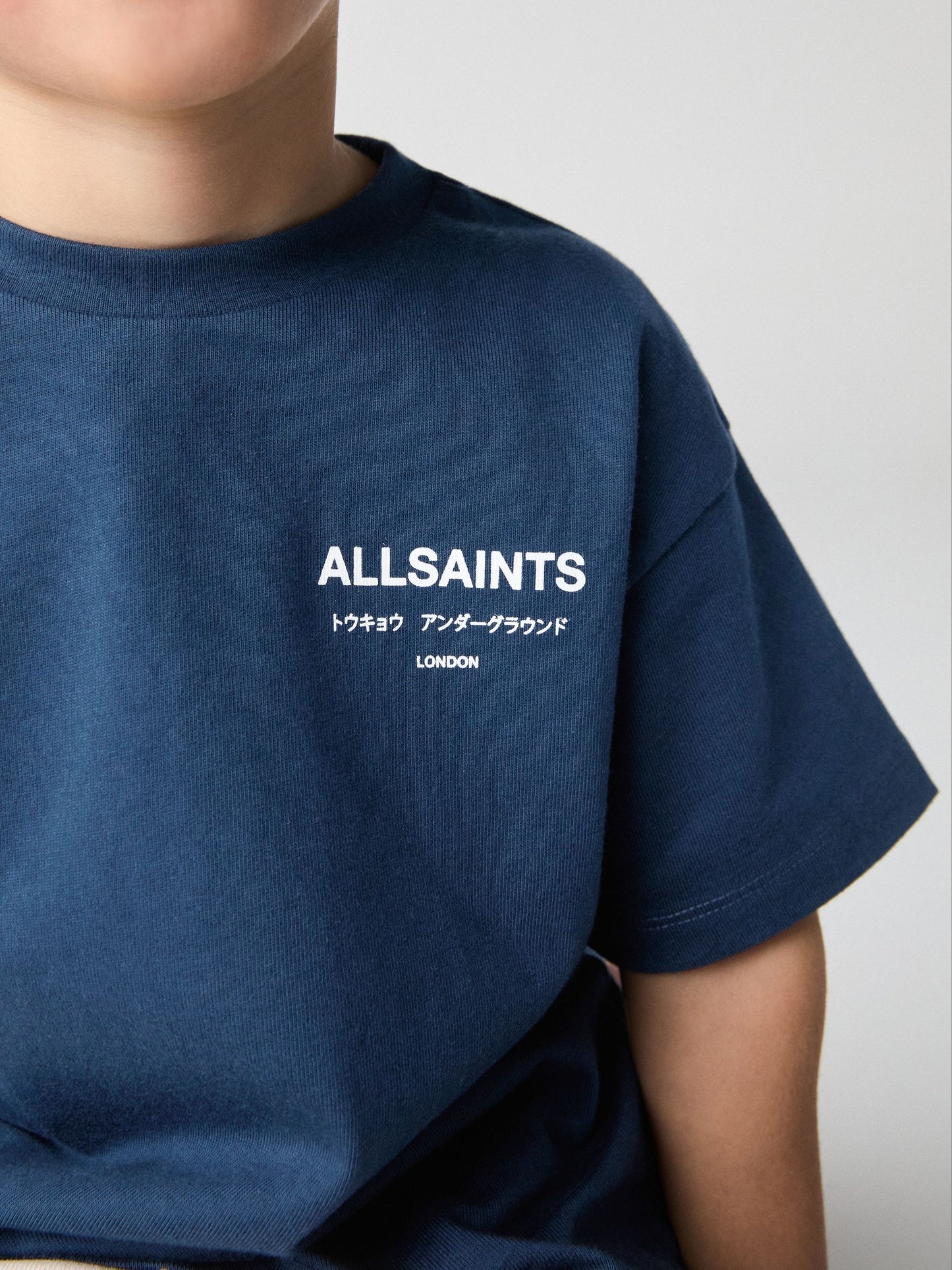 smALLSAINTS Navy Younger Oversized Underground Crew Neck T-Shirt image 3