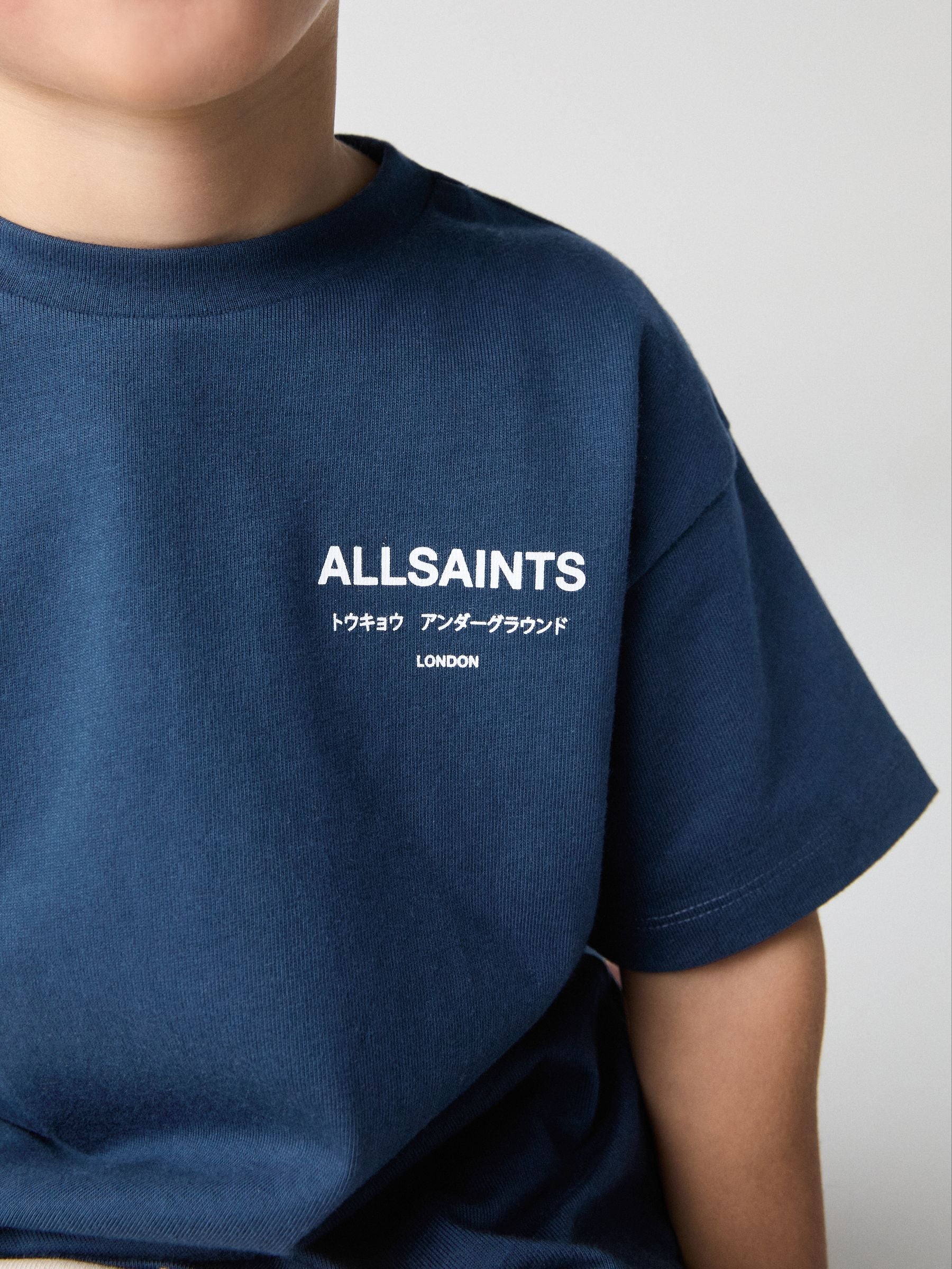 smALLSAINTS Navy Younger Oversized Underground Crew Neck T-Shirt image 3