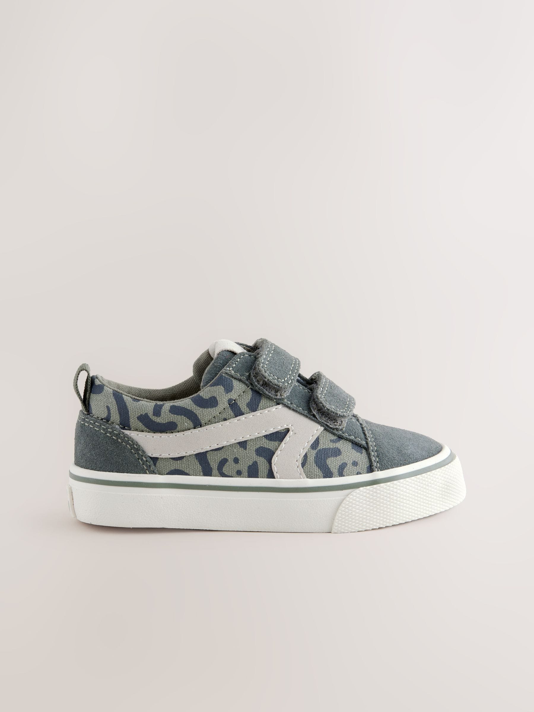 Khaki Green Standard Fit (F) Touch Fastening Trainers image 5