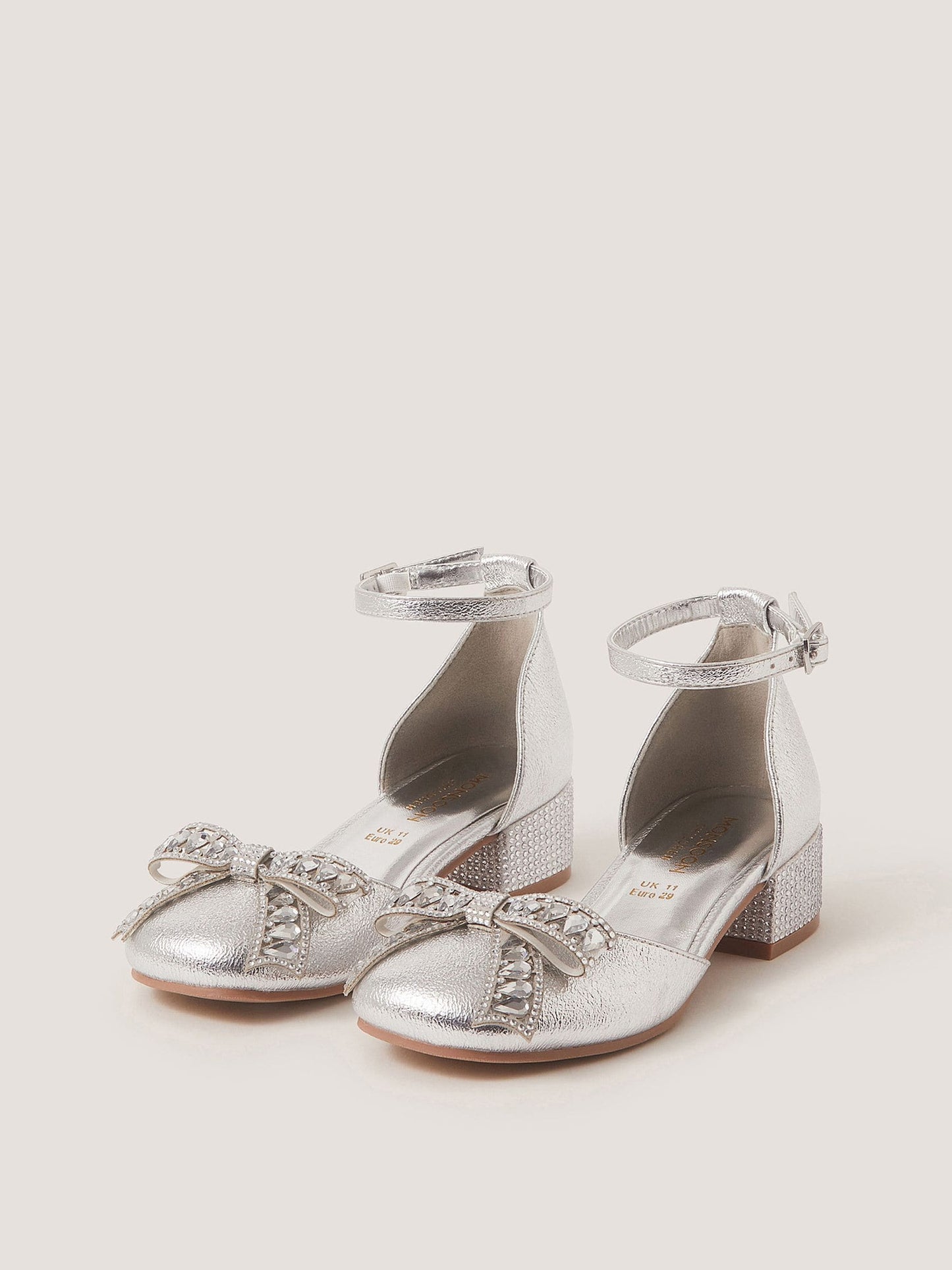 Monsoon Silver Gemstone Bow Two Part Heels image 1