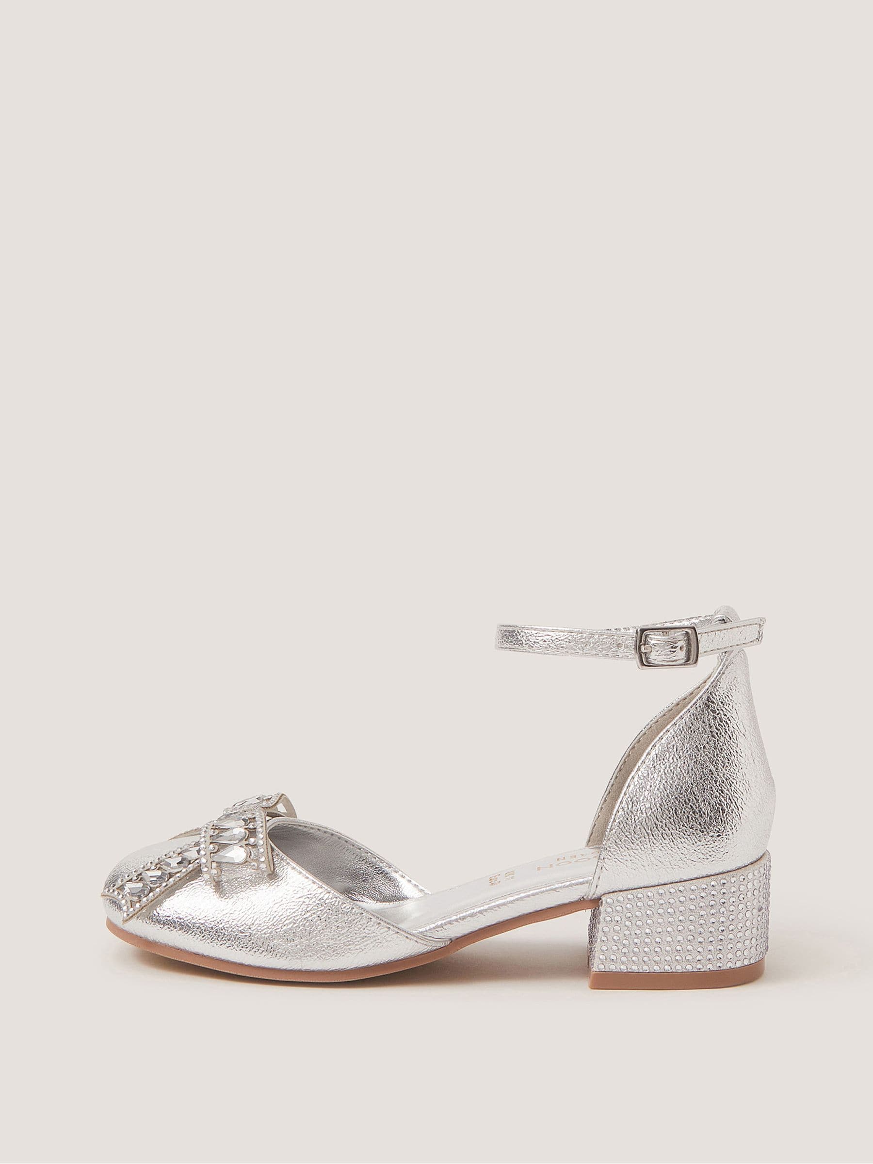 Monsoon Silver Gemstone Bow Two Part Heels image 2