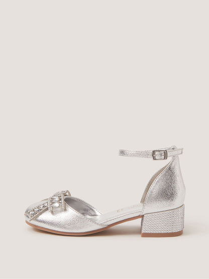 Monsoon Silver Gemstone Bow Two Part Heels image 2