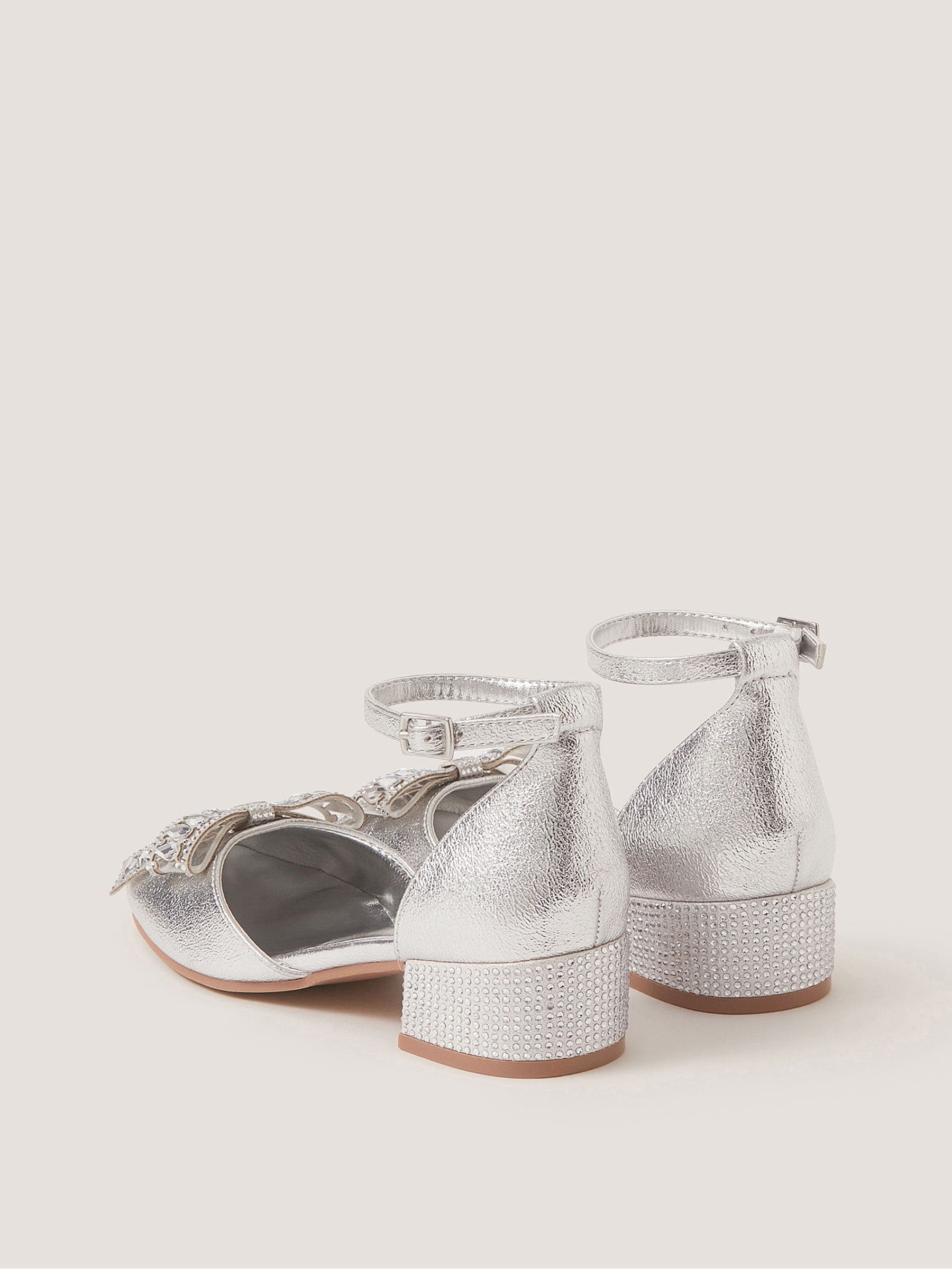 Monsoon Silver Gemstone Bow Two Part Heels image 3