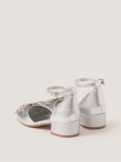 Monsoon Silver Gemstone Bow Two Part Heels image 3