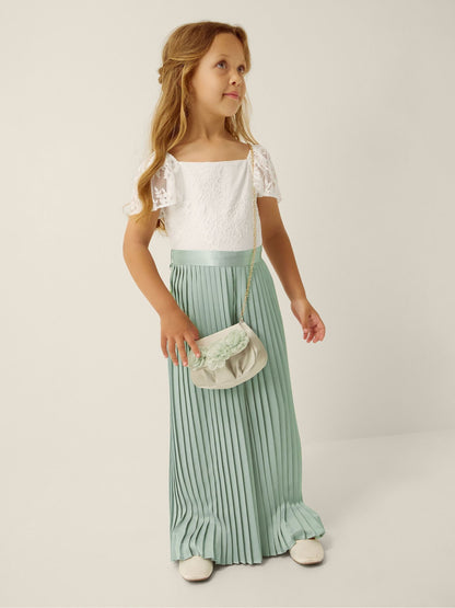 Dsiney Kidz - Monsoon Sage Green Lace Pleated Jumpsuit image 1
