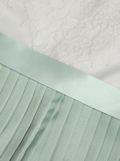 Dsiney Kidz - Monsoon Sage Green Lace Pleated Jumpsuit image 3