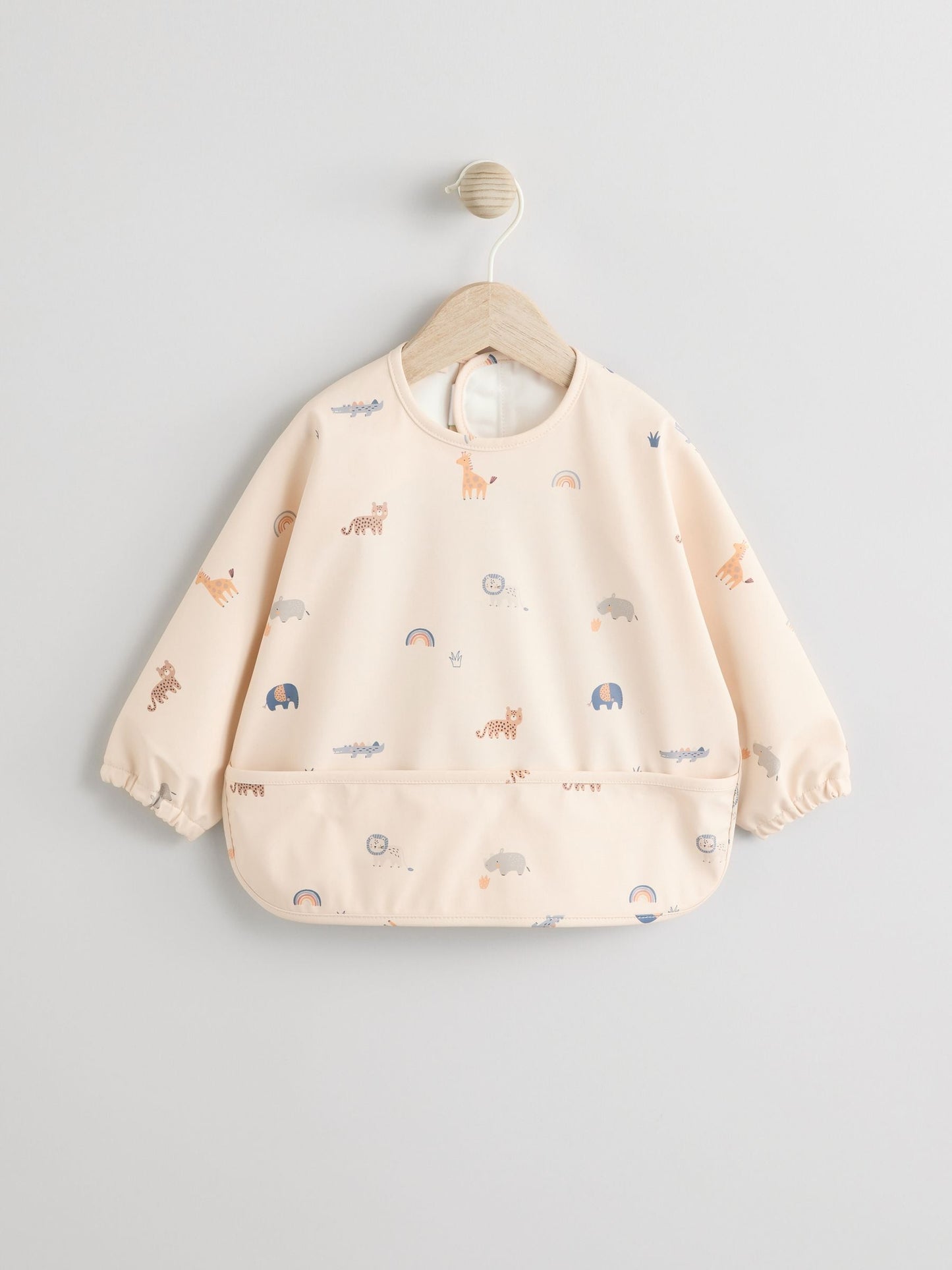 Neutral Mini Jungle Weaning And Feeding Sleeved Bib image 1