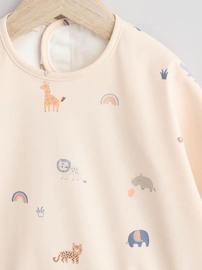 Neutral Mini Jungle Weaning And Feeding Sleeved Bib image 3