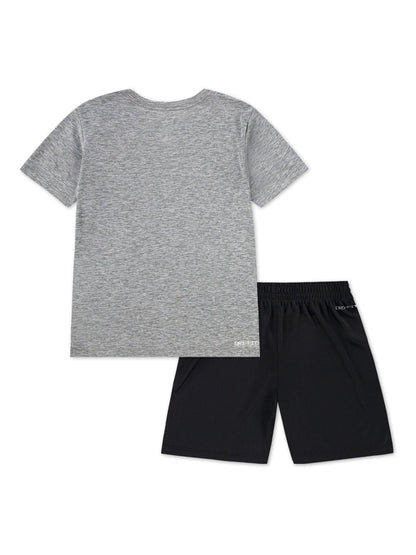 Nike Black Little Kids DriFIT Shorts and T-Shirt Set image 2