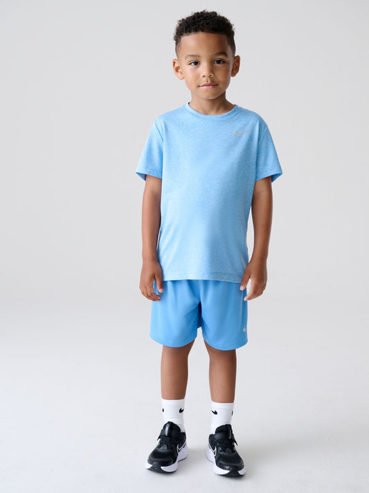 Nike Blue Little Kids DriFIT Shorts and T-Shirt Set image 1
