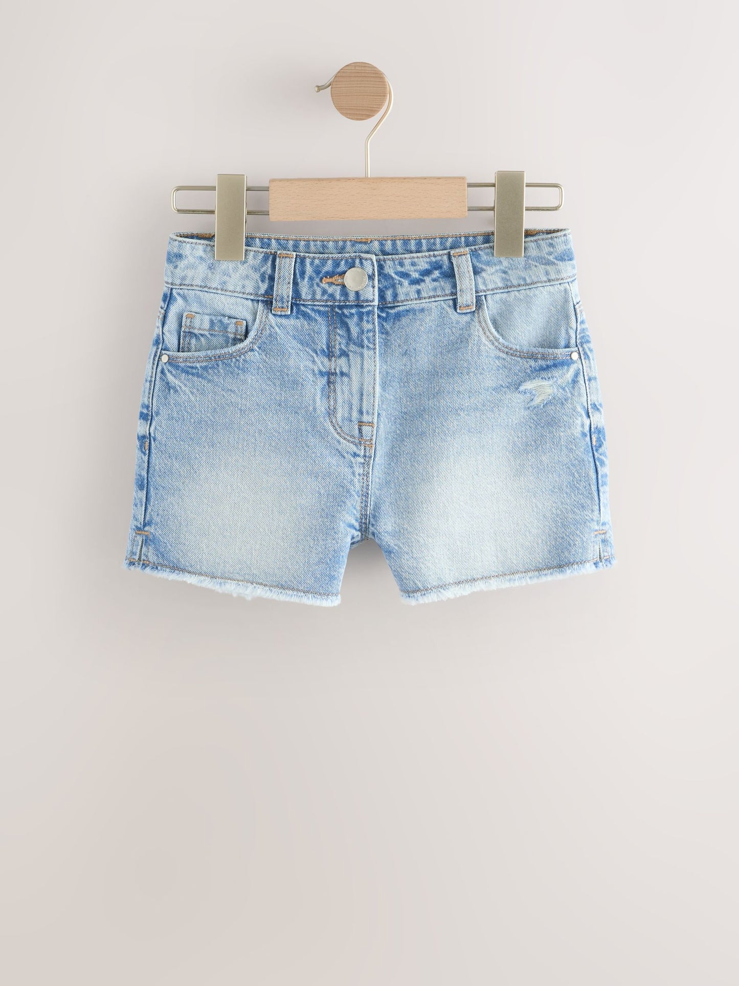 Dsiney Kidz - Mid Blue Regular Length Frayed Edge Denim Shorts (3-16yrs) image 1