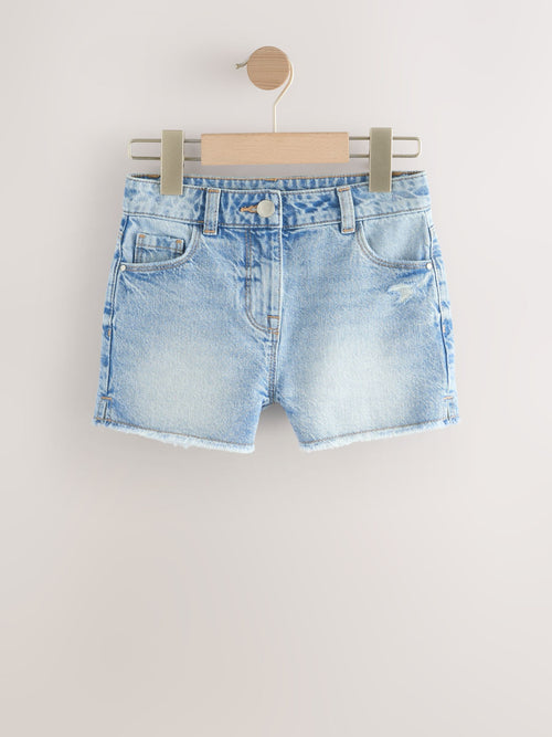 Dsiney Kidz - Mid Blue Regular Length Frayed Edge Denim Shorts (3-16yrs) image 1