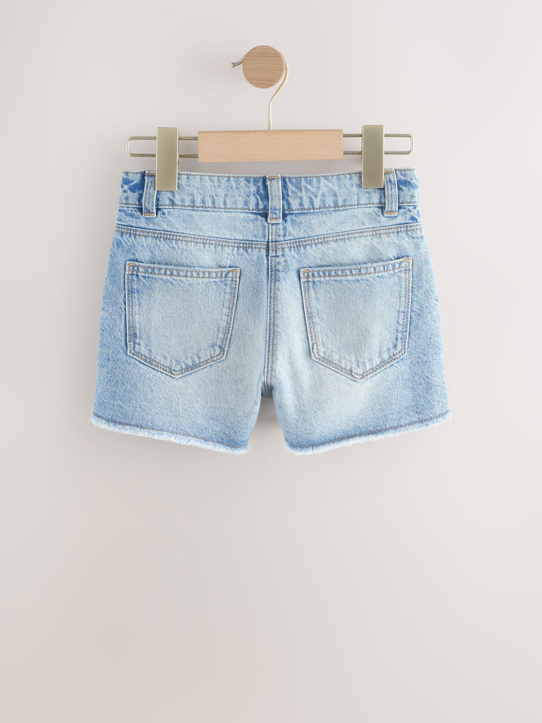 Dsiney Kidz - Mid Blue Regular Length Frayed Edge Denim Shorts (3-16yrs) image 2