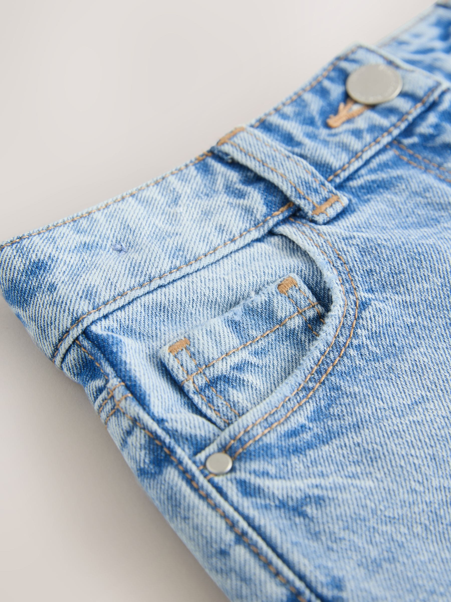 Dsiney Kidz - Mid Blue Regular Length Frayed Edge Denim Shorts (3-16yrs) image 3