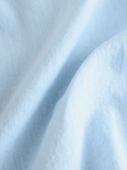 Dsiney Kidz - Pale Blue Grandad Collar Linen Mix Long Sleeve Shirt (3-16yrs) image 3