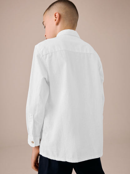 Dsiney Kidz - White Long Sleeve Linen Shirt (3-16yrs) image 2