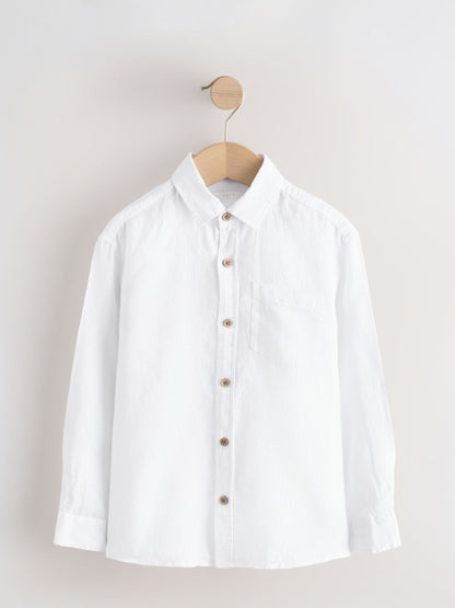 Dsiney Kidz - White Long Sleeve Linen Shirt (3-16yrs) image 5
