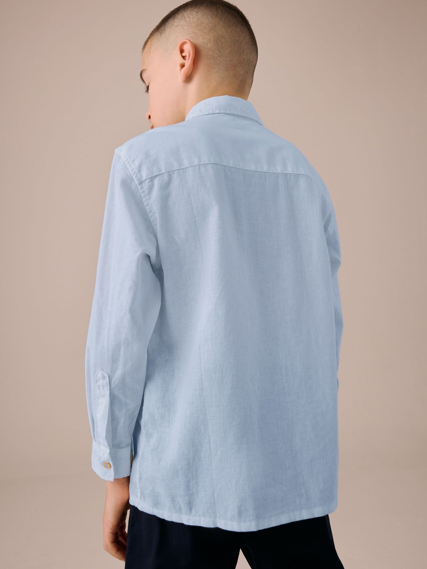 Dsiney Kidz - Blue Long Sleeve Linen Shirt (3-16yrs) image 2