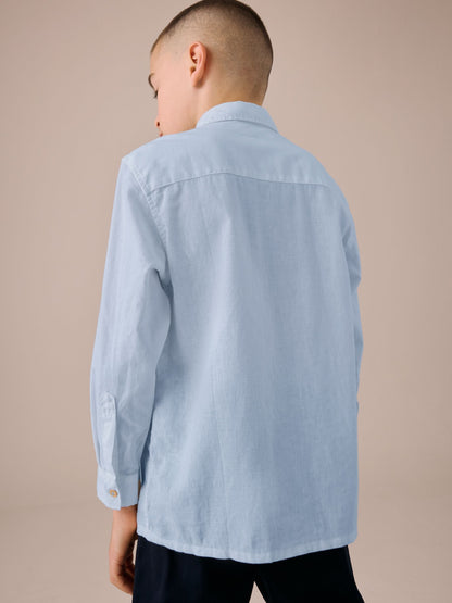 Dsiney Kidz - Blue Long Sleeve Linen Shirt (3-16yrs) image 2