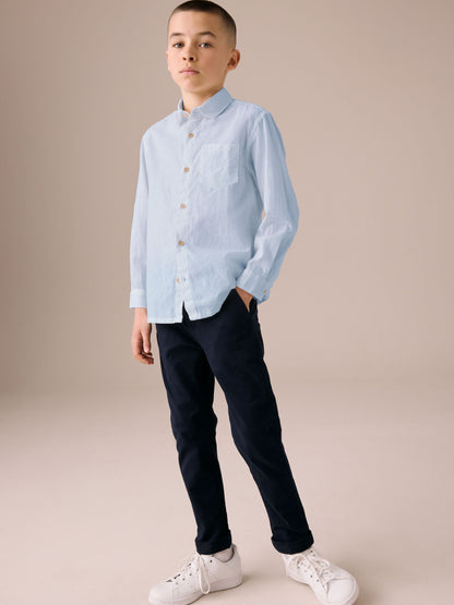 Dsiney Kidz - Blue Long Sleeve Linen Shirt (3-16yrs) image 3