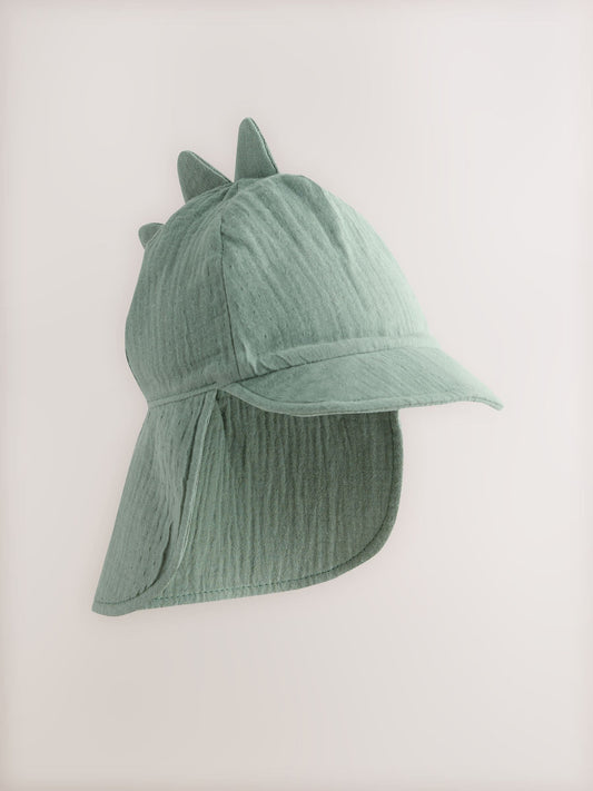 Green Dinosaur 100% Cotton Baby Legionnaire Hat (0mths-2yrs) image 1