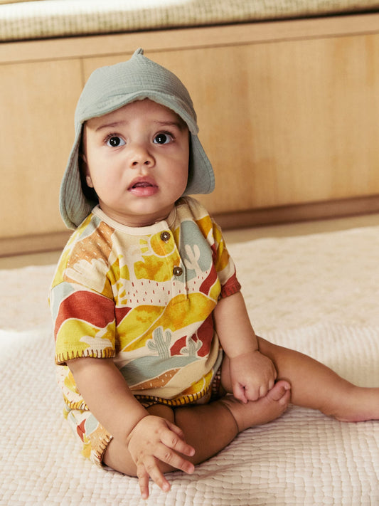Green Dinosaur 100% Cotton Baby Legionnaire Hat (0mths-2yrs) image 3