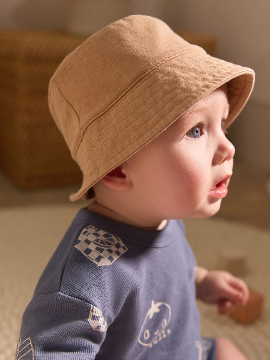 Sand 100% Cotton Baby Bucket Hat (0mths-2yrs) image 3