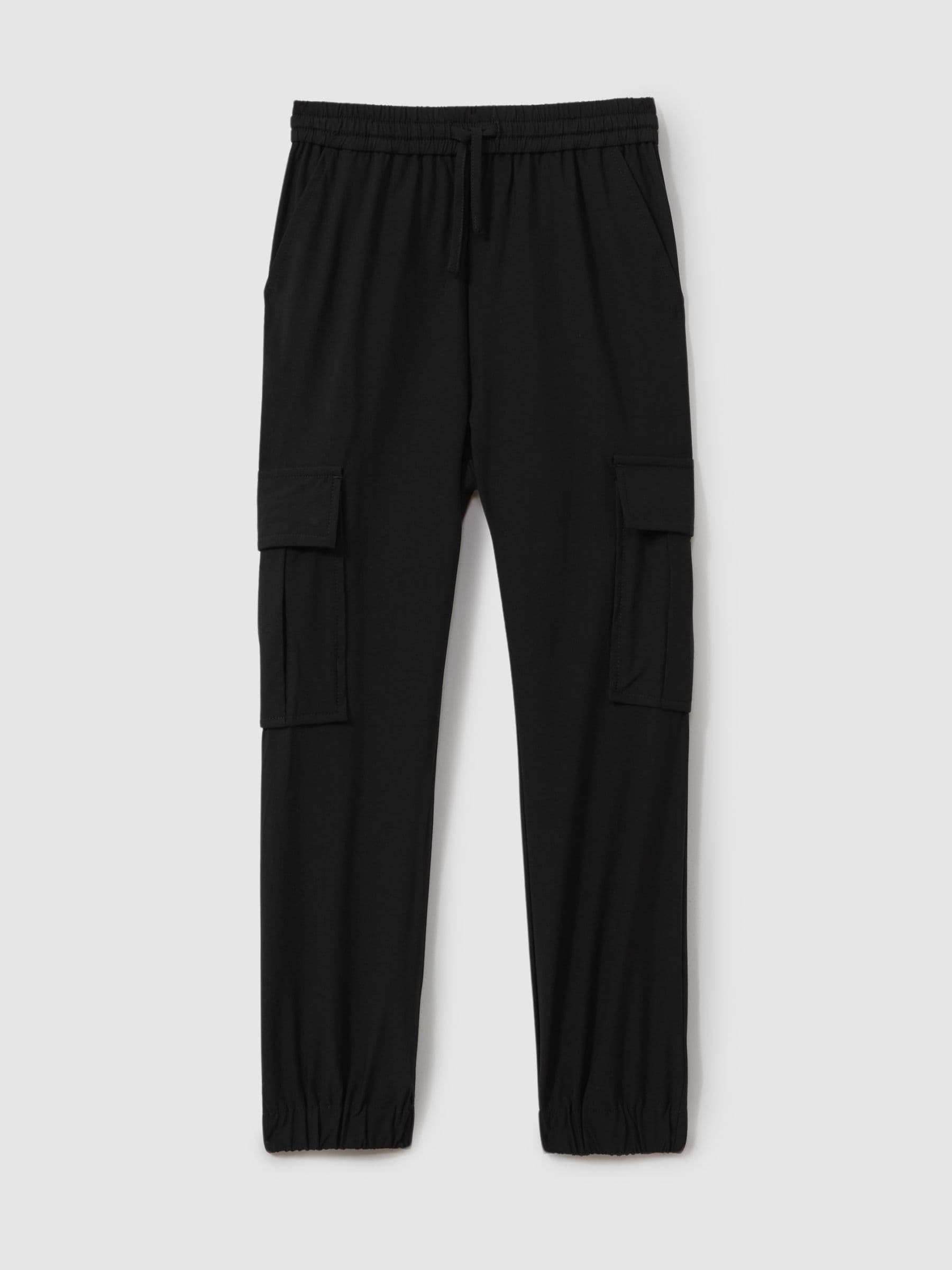 Reiss Black Lucian 9-14 yrs Technical Drawstring Trousers image 2