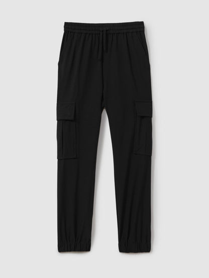 Reiss Black Lucian 9-14 yrs Technical Drawstring Trousers image 2