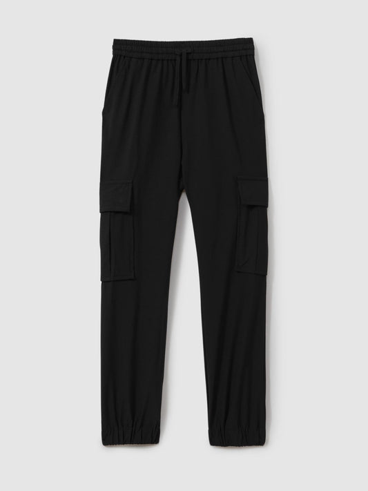 Reiss Black Lucian 9-14 yrs Technical Drawstring Trousers image 2