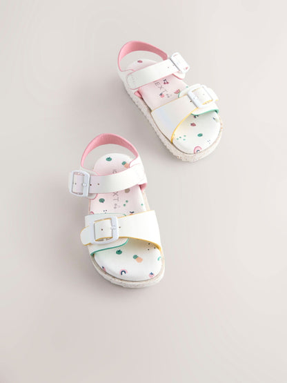 White Buckle Sandals image 4