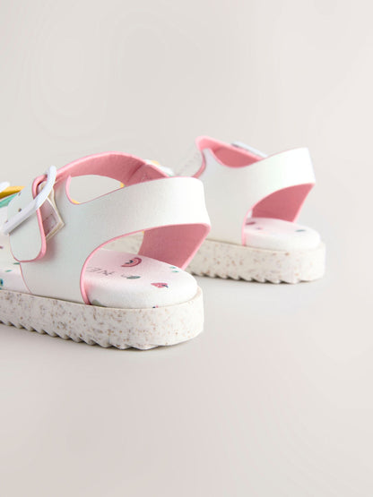 White Buckle Sandals image 7