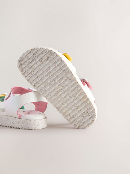 White Buckle Sandals image 8