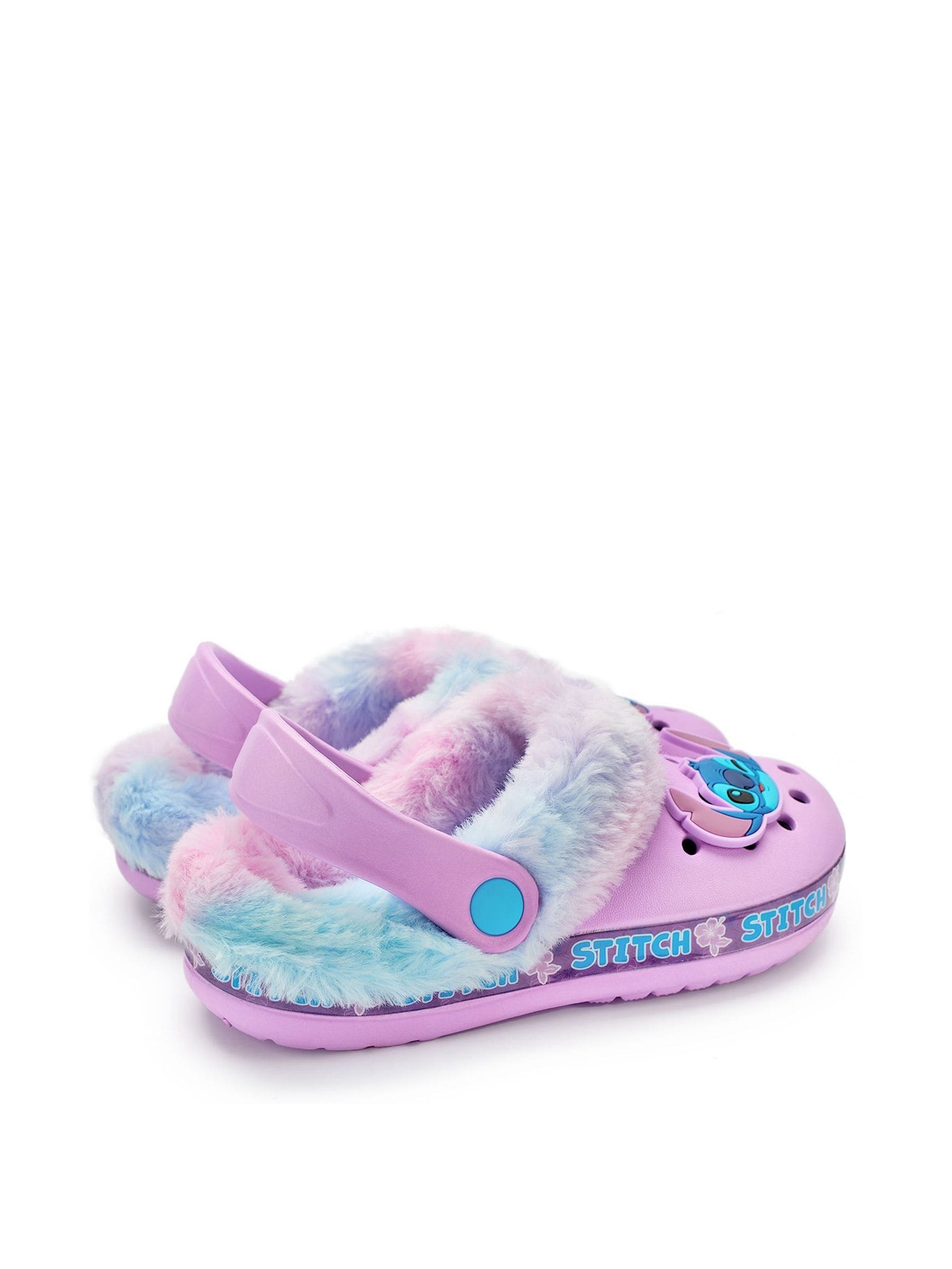 Vanilla Underground Purple Disney Stitch Girls Faux Fur Lined Clogs image 4