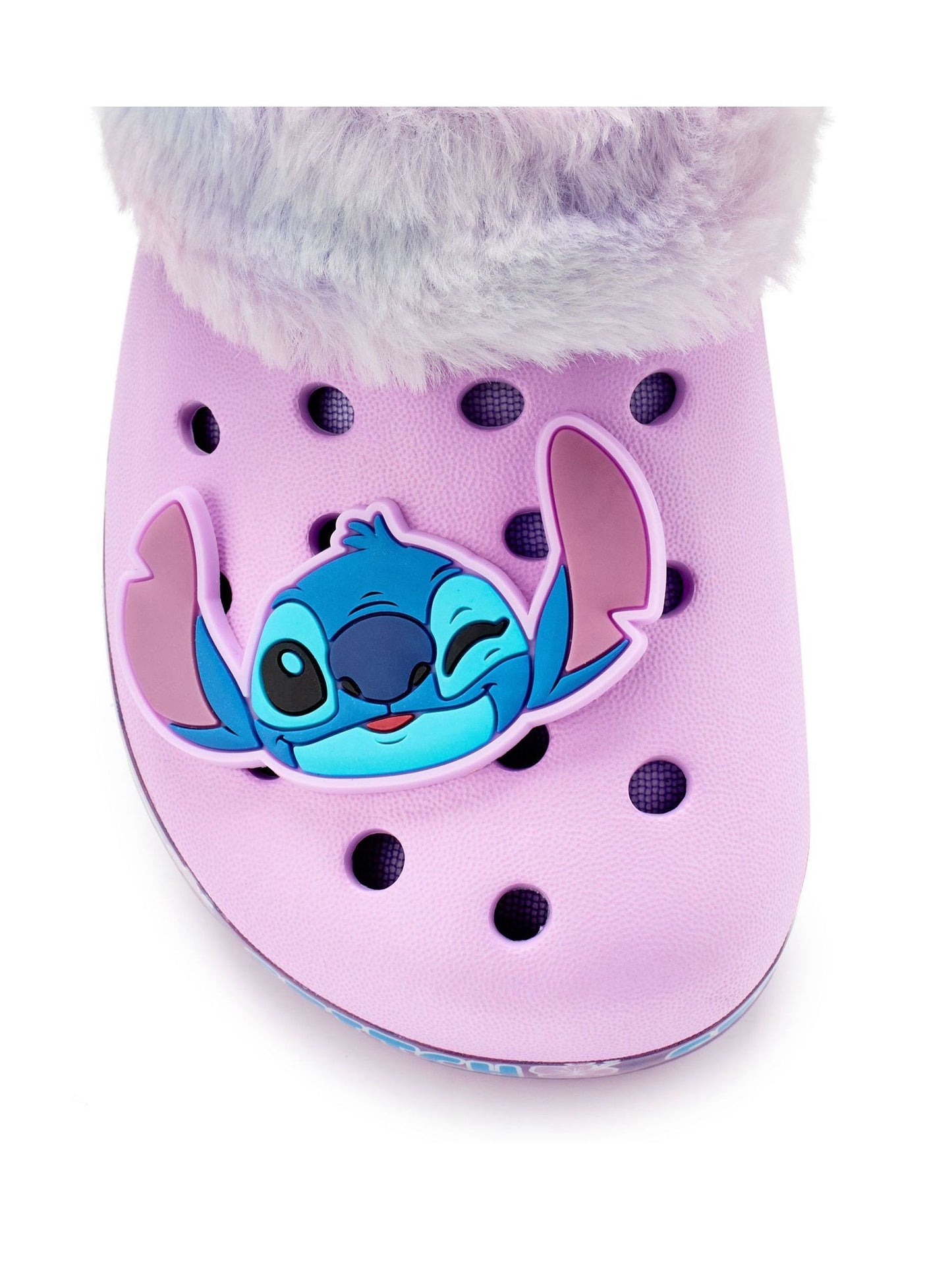 Vanilla Underground Purple Disney Stitch Girls Faux Fur Lined Clogs image 5
