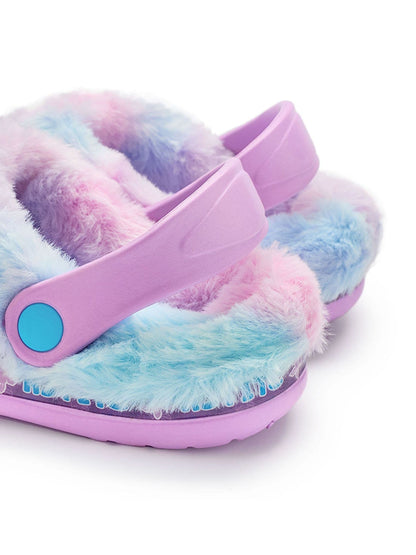 Vanilla Underground Purple Disney Stitch Girls Faux Fur Lined Clogs image 6