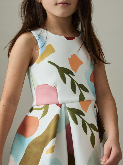 Reiss Multi Kitty 9-13 yrs Abstract Floral Scuba Dress - image 1
