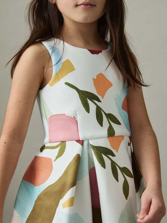Reiss Multi Kitty 9-13 yrs Abstract Floral Scuba Dress - image 1