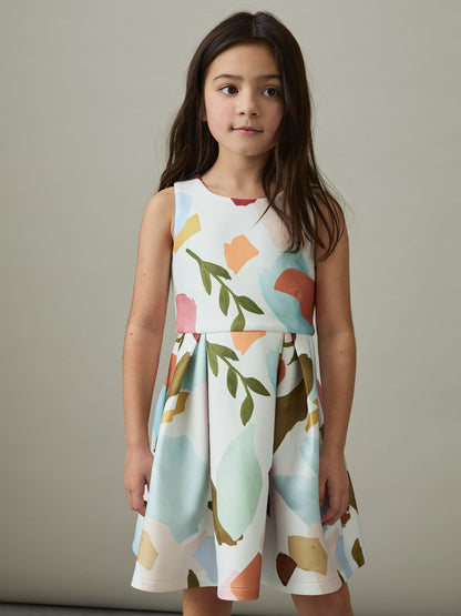 Reiss Multi Kitty 9-13 yrs Abstract Floral Scuba Dress - image 3