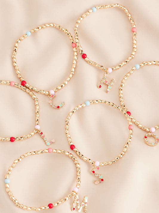 Gold Tone Initial Bracelet image 1