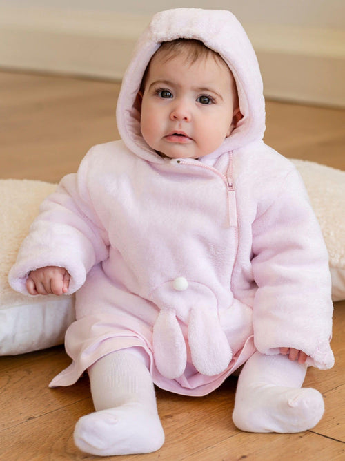 Dsiney Kidz - Emile Et Rose Pink Deep Pile Fleece Jacket With 3d Bunny And Hood image 1