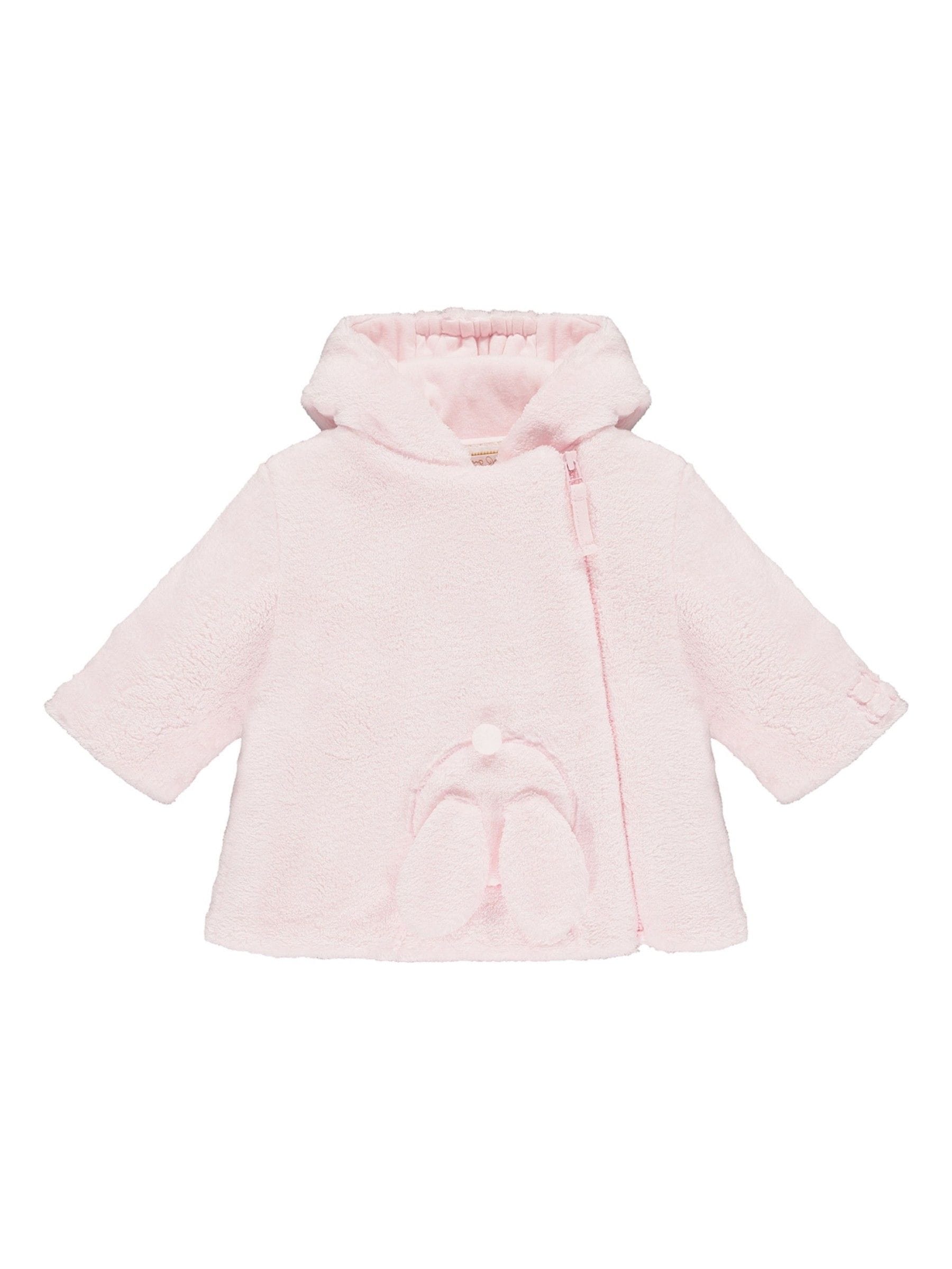 Dsiney Kidz - Emile Et Rose Pink Deep Pile Fleece Jacket With 3d Bunny And Hood image 2