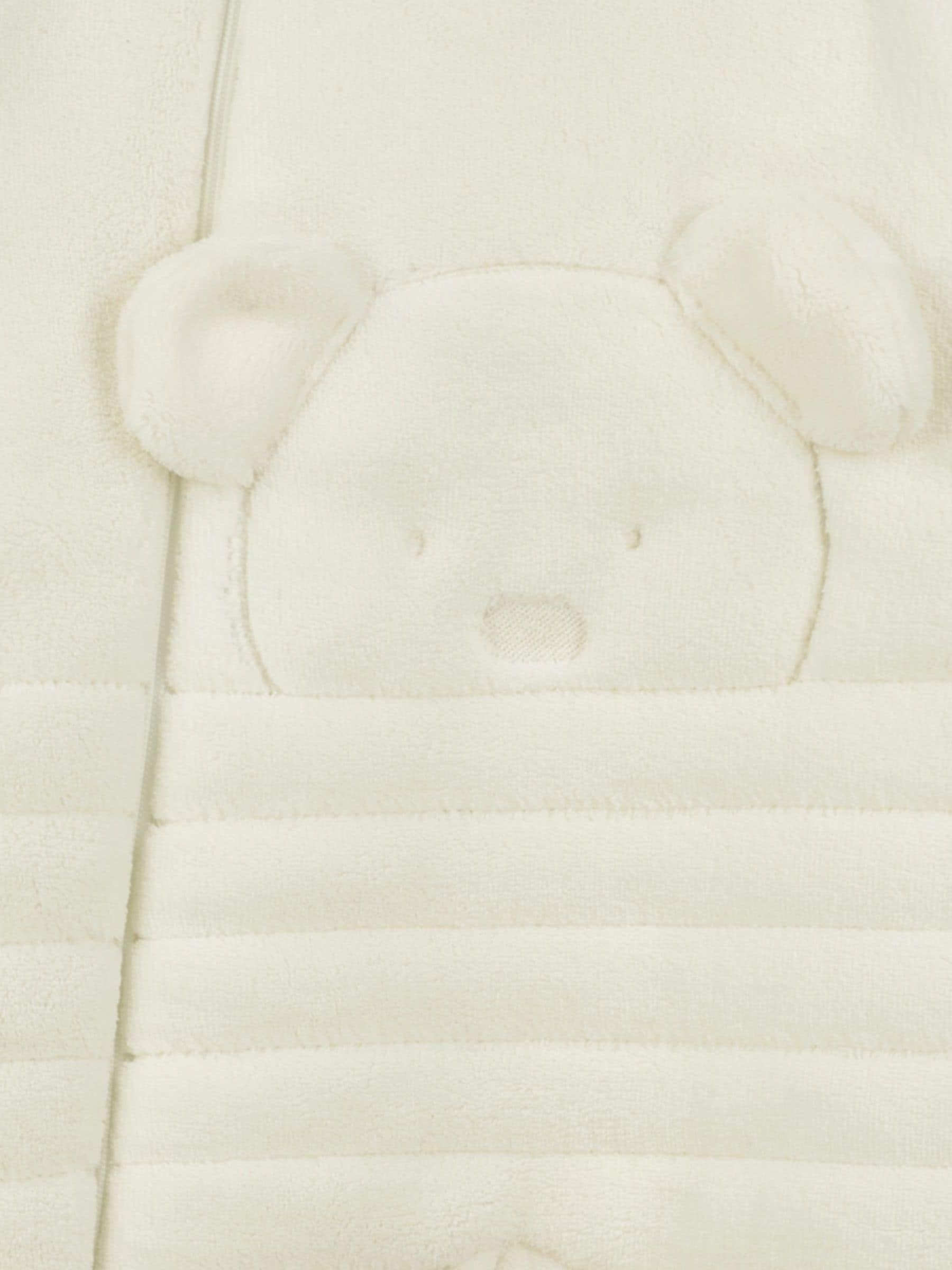 Emile Et Rose Natural Deep Pile Fleece Pramsuit With 3d Teddy image 4