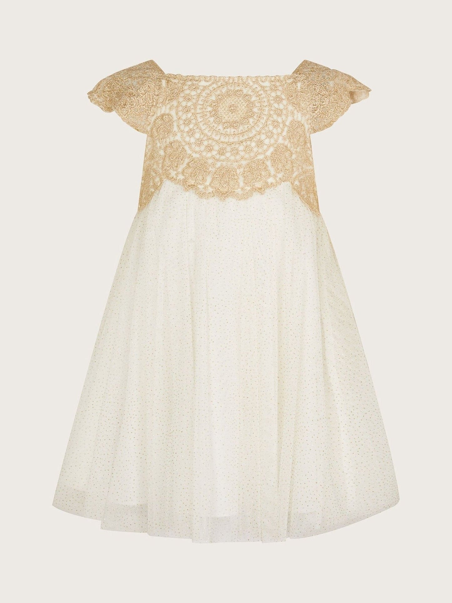 Monsoon Gold Estella Embroidered Tulle Dress image 3
