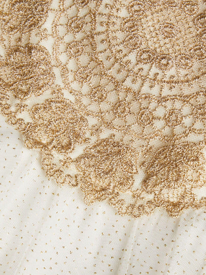 Monsoon Gold Estella Embroidered Tulle Dress image 5