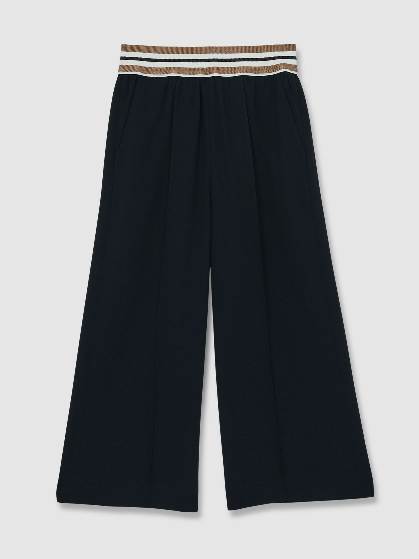 Reiss Navy Abs 4-9 yrs Stripe-Waistband Wide-Leg Trousers image 2