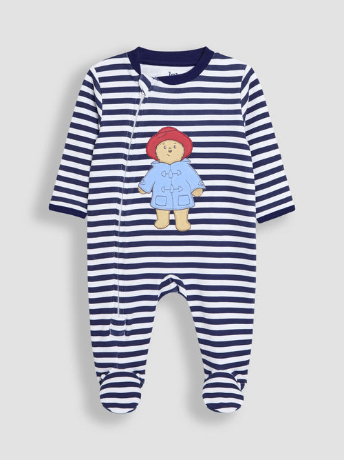 JoJo Maman Bébé Blue Striped Paddington Sleepsuit image 1