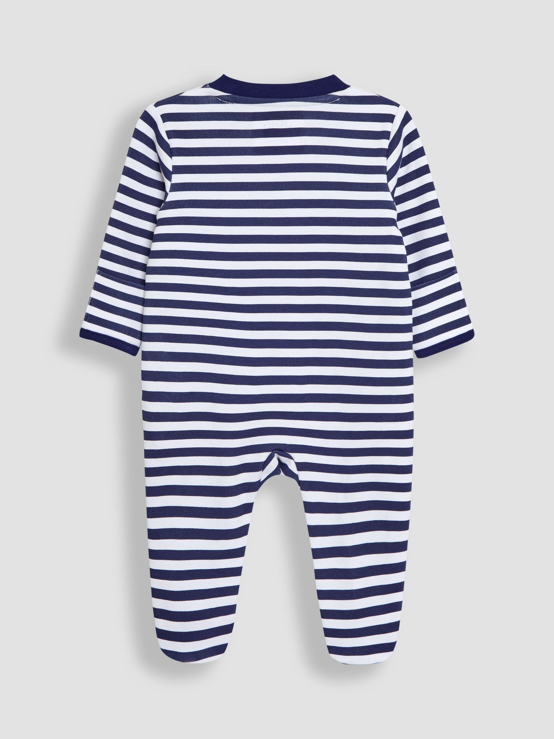 JoJo Maman Bébé Blue Striped Paddington Sleepsuit image 2