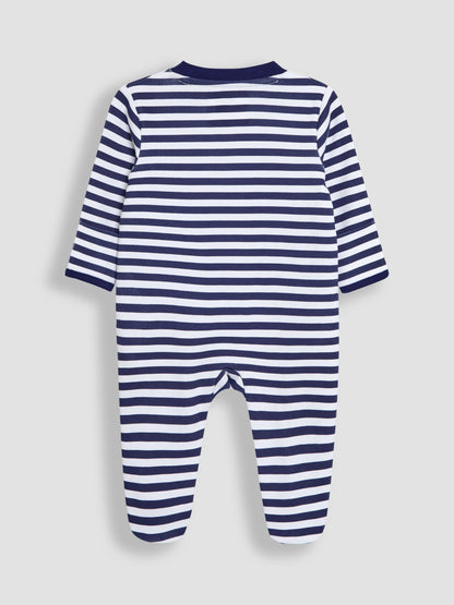 JoJo Maman Bébé Blue Striped Paddington Sleepsuit image 2