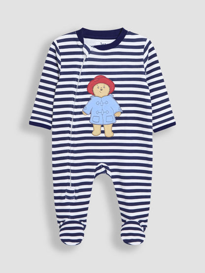 JoJo Maman Bébé Blue Striped Paddington Sleepsuit image 1